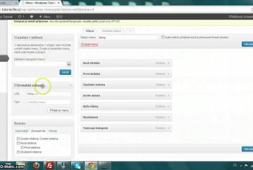 Vytvoření vodorovného a svislého menu ve WordPress video návod